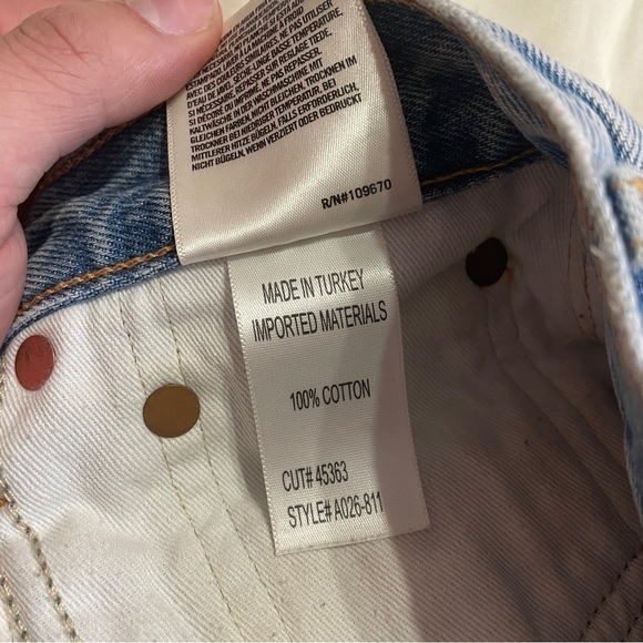 Agolde- Light Wash Mid Rise Parker Vintage Cut Off Short Size 23 Summer - Picture 4 of 5